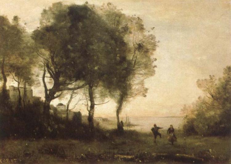 Jean Baptiste Camille  Corot rural scene France oil painting art